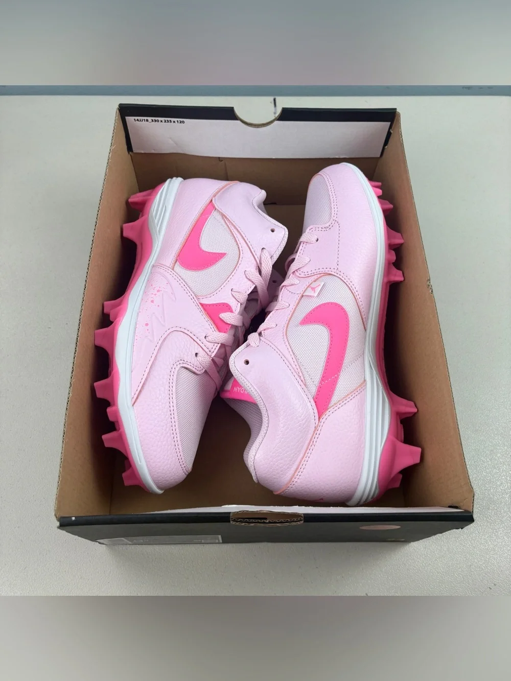Nike Air Jordan Stadium 90 Football Cleats Pink Foam HQ0210-600 Men’s Size 9.5